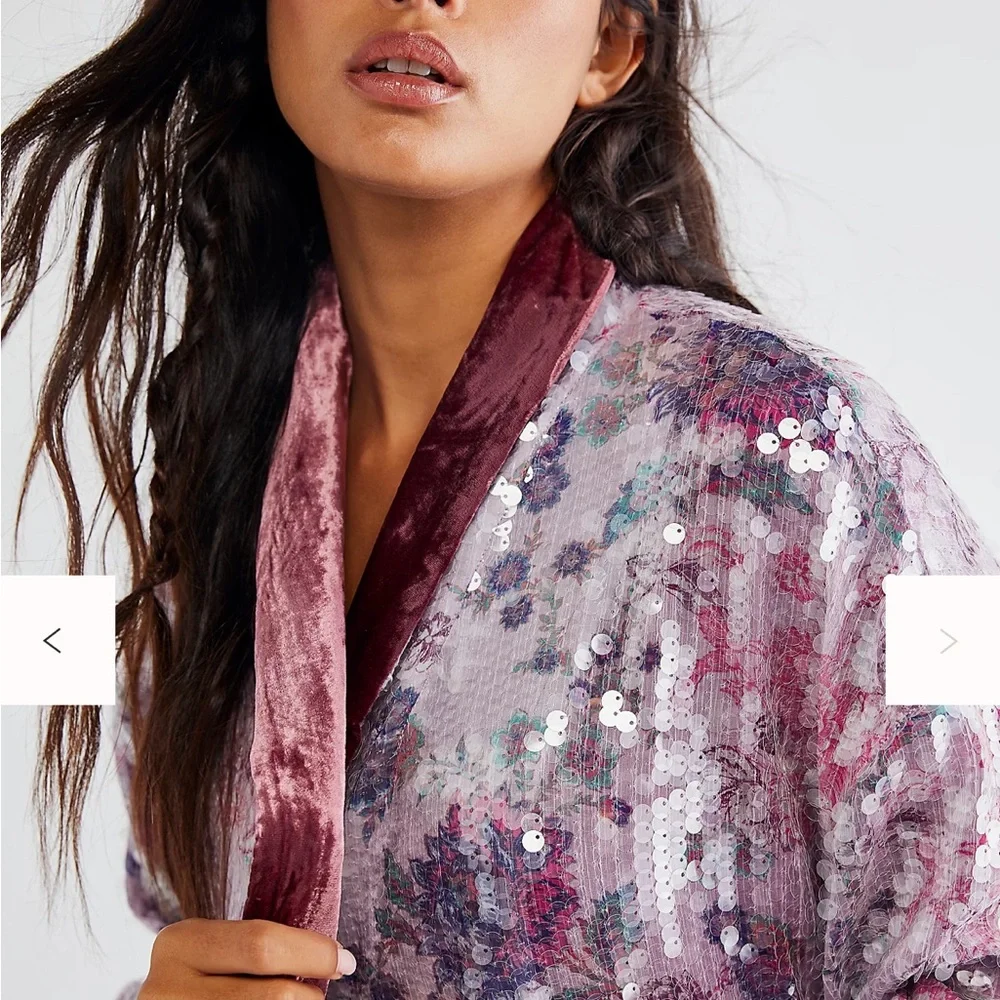 Free People Fuchsia Sequin Jacket S - Picture 4 of 7